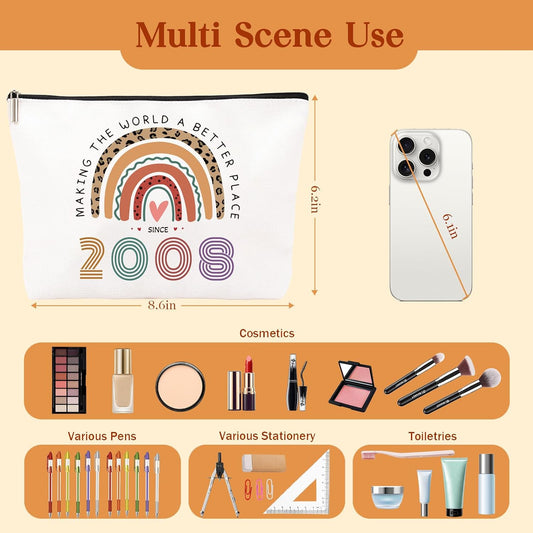 18th Birthday Gifts for Her- Small Comestic Bag Presents for Her 18th Birthday -Personalised 18 Year Old Lady Present Ideal for Best Friend, Sister(only Bag)