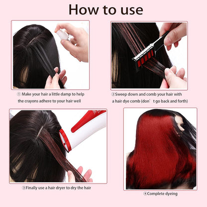 Hair Color Hair Chalk Dye Kit for Kids, Washable Non-Toxic Hair Dye for 3 4 5 6 7 8 9 10 Year Old, 10 Color Halloween, Party, Cosplay, Christmas, Birthday Girls Gift