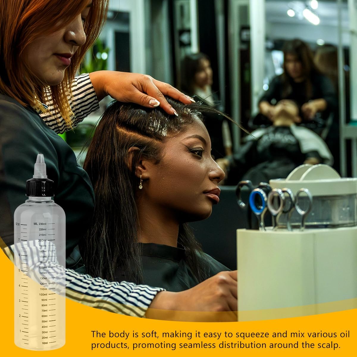 2PCS 250ML Graduated Applicator Bottle Leak-Proof and Dust-Proof Squeeze Hair Coloring Bottle Suitable for Applying Hair Coloring Oils