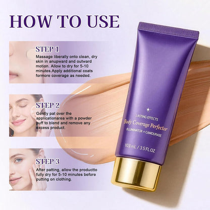 Body Coverage Perfector, All Over Complexion Body Perfector, Waterproof Leg &amp; Body Makeup Tattoo Cover Up Makeup Cream, Easy Application (Natural)