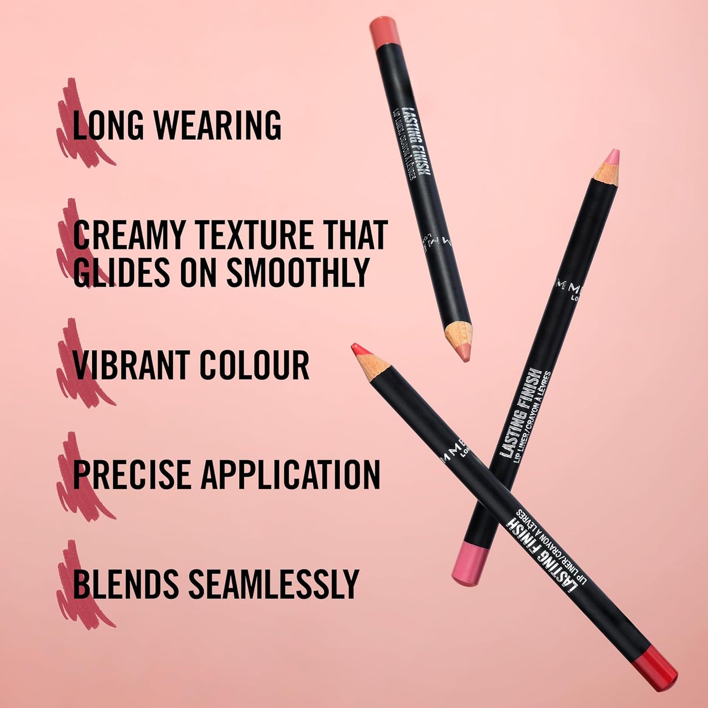 Rimmel Lasting Finish 8HR Lip Liner, Cappuccino, Highly Pigmented Formula, Long-Wearing Creamy Colour, Precise Application and Seamless Blend, For Big &amp; Plump Lips, Vegan &amp; Cruelty Free, 1.2g