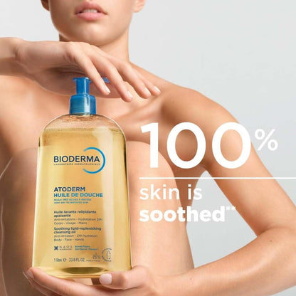 Bioderma Atoderm Body Wash Family (Women, Men and Kids) Moisturizing and Cleansing Shower Oil for Very Dry Sensitive Skin, 33.80 Fl Oz 1 Liter