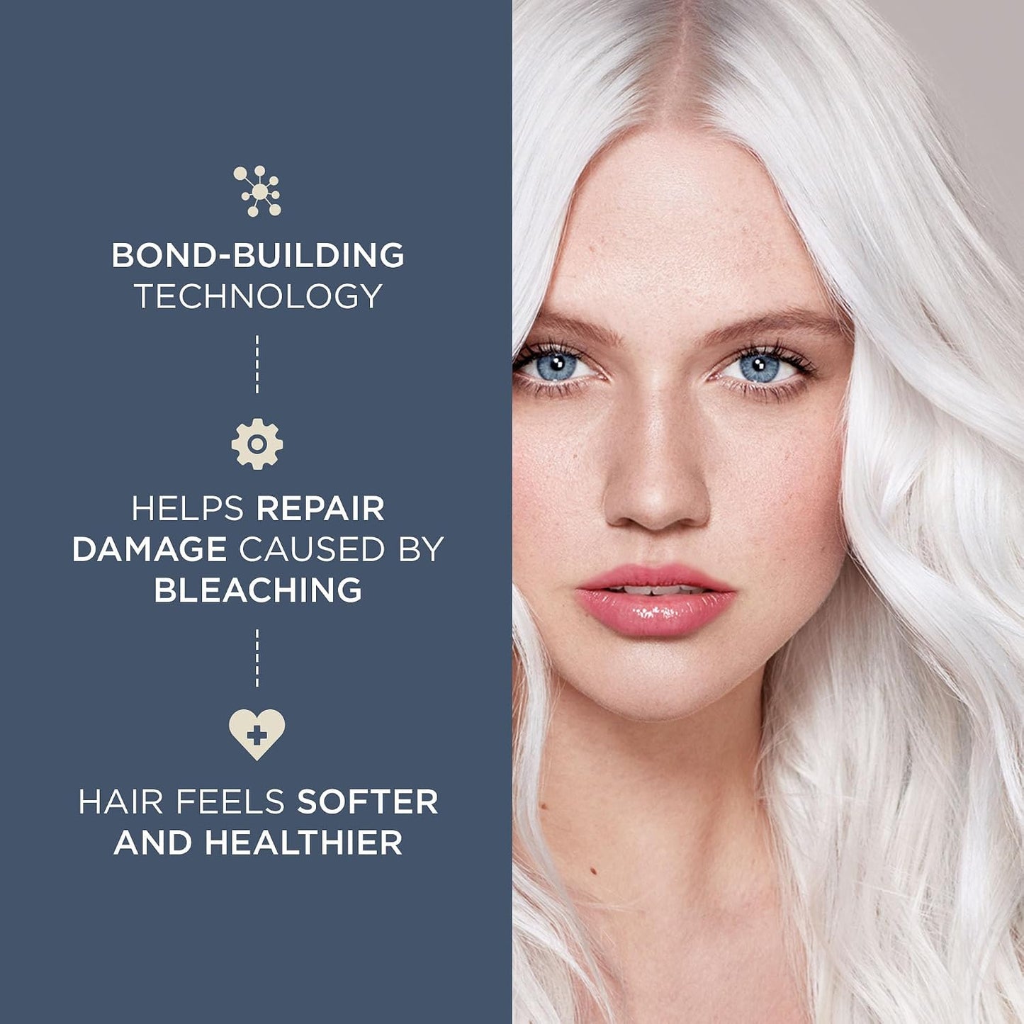 Jerome Russell Bblonde Brighten &amp; Repair ICE WHITE Toner | 150ml | Neutralises Brassiness | Bright Ice White Blonde Results | Bond-Building Care | Ammonia-Free | Vegan Formula