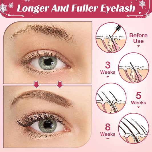 Eyelash Growth Serum, Eyebrow &amp; Lash Serum for Longer and Thickness,5ml | Infused with hyaluronic acid, nourishes lashes to look longer thicker fuller, vegan cruelty-free, travel size