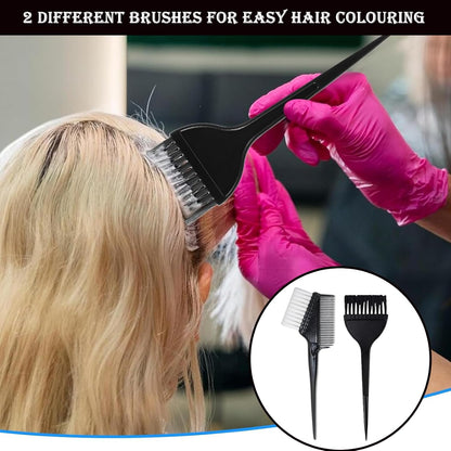 11Pcs Highlight Kit Silicone Highlight Cap Kit with Hair Coloring Brushes and Needle for Salon Silicone Hairdressing Tools for Women Men