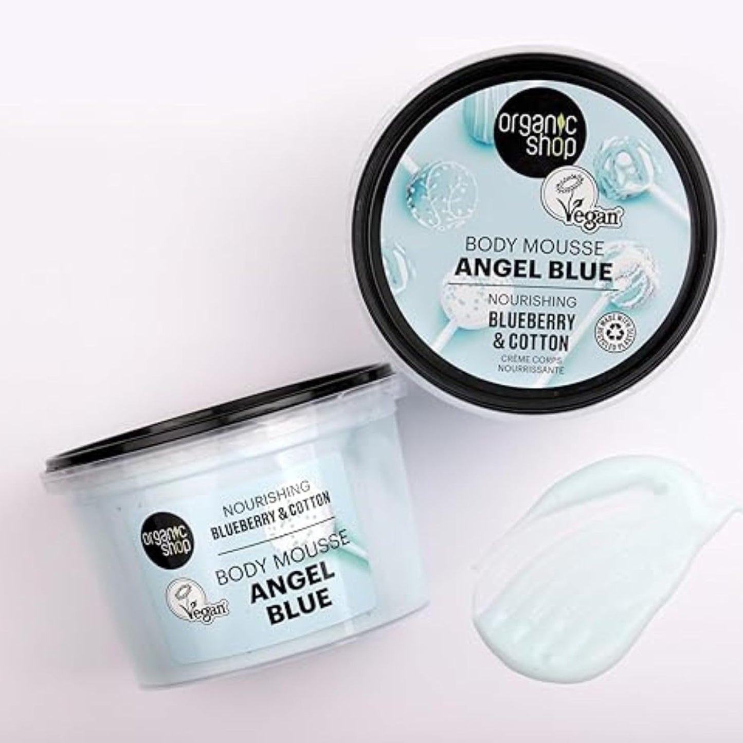 Organic Shop Body Mousse Angel Blue Nourishing Blueberry &amp; Cotton, 250 ml