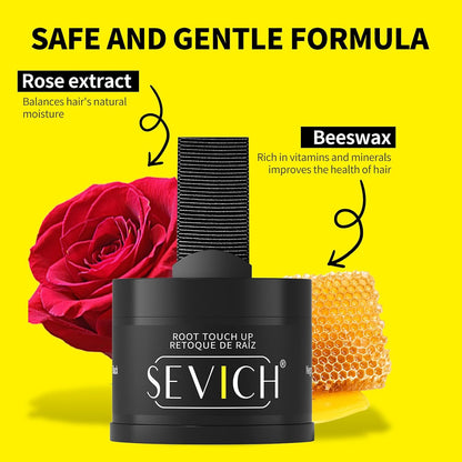 Sevich Hairline Powder - Root Touch Up Instantly Hair Color for Thinning Gray Coverage - Bald Spot Concealing Hair Powder for Women &amp; Men - 48Hour Waterproof &amp; Sweatproof - Dark Brown