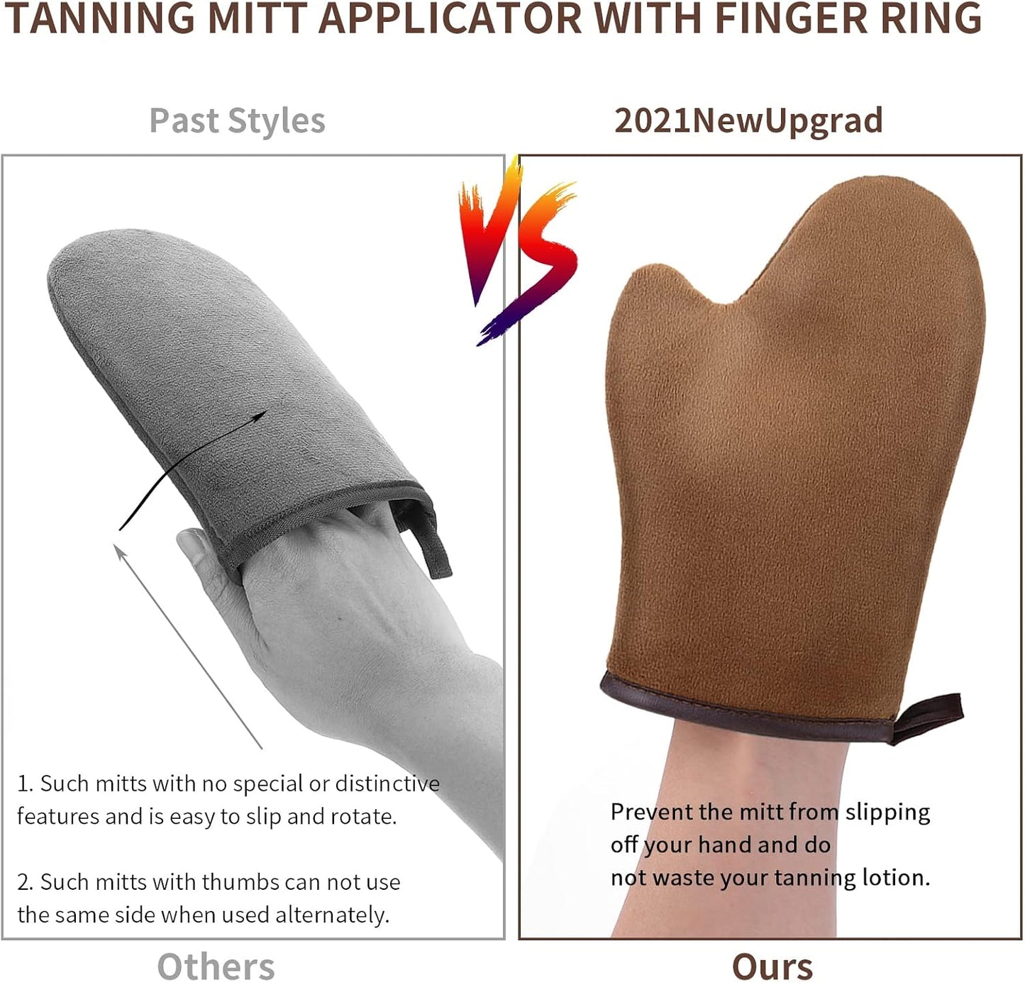 Sibba 2 Pack Tanning Back Lotion Applicator Kit, Mini Self Tan Mitt, Back Buddy Lotion Applicator for Back Self Applicator Work with Self Tanning Mitts When Apply Tanning Lotion