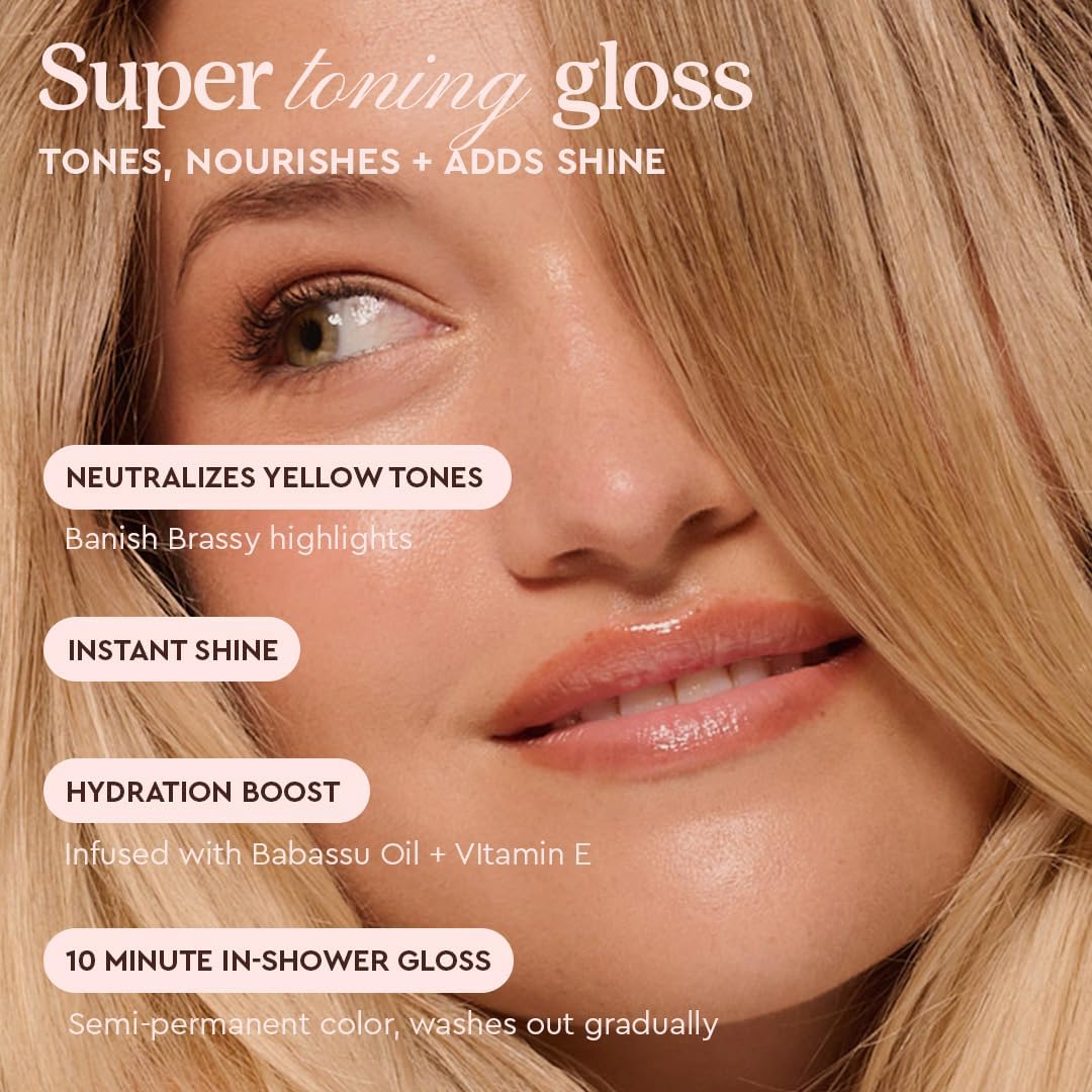 Glaze Supergloss Color Conditioning Gloss – Hydrating Semi-Permanent Colour Hair Gloss &amp; Shine Boost – For Light Blonde Hair – 190ml - Pearl Blonde