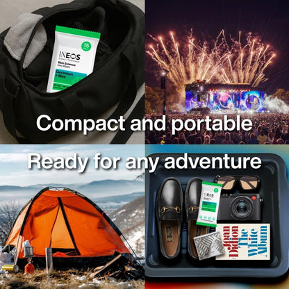 INEOS Skin Science Deo Wipes - 15 wipes - All Day + All Night Freshness + Protection - Geranium + Mint - On-the-go Freshness - With SkinActiv Cooling Tech™ - Plant Powered