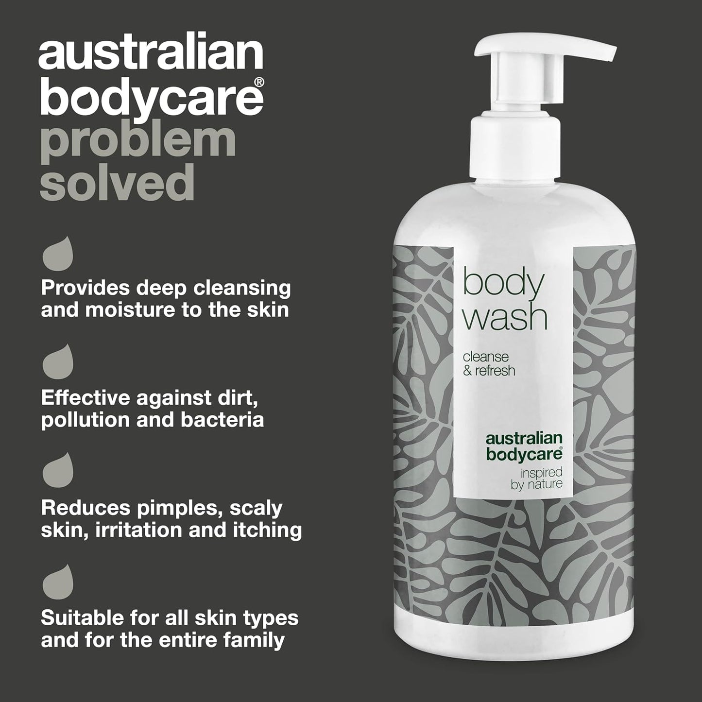 Shower Gel with 4-Terpineol known from Tea Tree Oil - Body Wash helps Pimples, Athlete's Foot, Ringworm, Jock Itch, Acne, Body Odor &amp; Smelly Feet