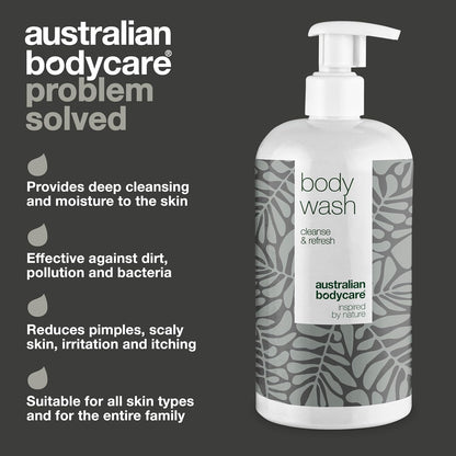 Shower Gel with 4-Terpineol known from Tea Tree Oil - Body Wash helps Pimples, Athlete's Foot, Ringworm, Jock Itch, Acne, Body Odor &amp; Smelly Feet