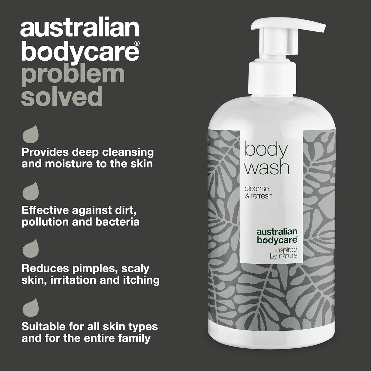 Shower Gel with 4-Terpineol known from Tea Tree Oil - Body Wash helps Pimples, Athlete's Foot, Ringworm, Jock Itch, Acne, Body Odor &amp; Smelly Feet