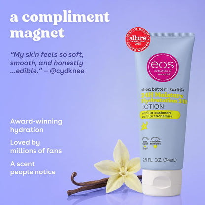 eos 24H Vanilla Cashmere Moisture Travel Body Lotion, Travel Essential, Toileteries, Mini Body Lotion, 70 ml