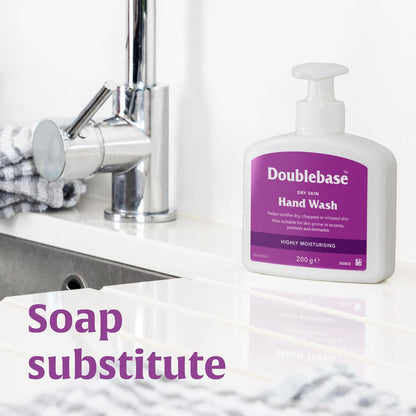 Doublebase Dry Skin Hand Wash. Moisturising, Non-Foaming. Also Suitable for Skin Prone to Eczema and Psoriasis, Soap and SLS Free (Packaging May Vary), 200g