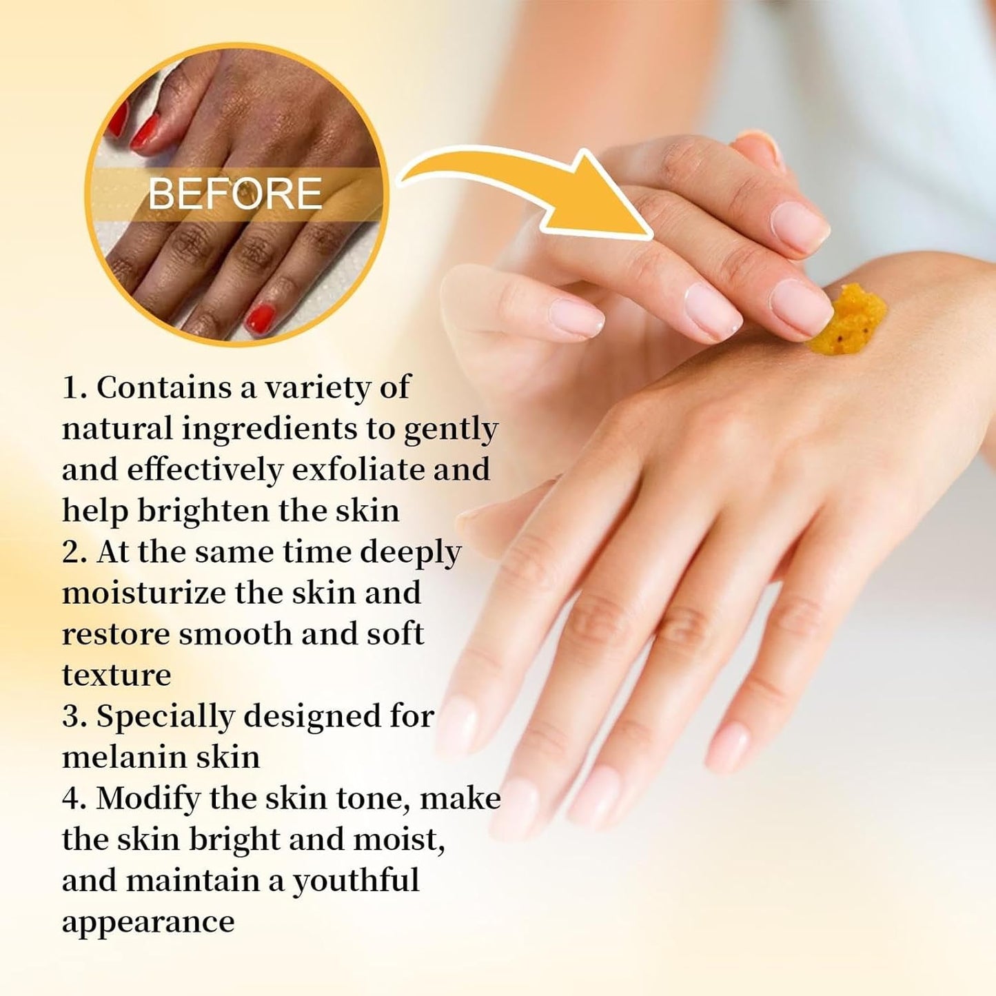 Turmeric Scrub for Skin Lightening, Exfoliating Body Scrub for Dark Spots, Cleansing &amp; Moisturizing Skin Care for Dull, Uneven Skin Tone for Men Women (1PC)