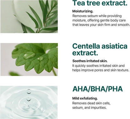 SOME BY MI AHA BHA PHA 30 Days Miracle Acne Clear Body Cleanser 400ml - Korean Back Acne Body Wash with Tea Tree - Exfoliating Salicylic Acid Body Wash for Smooth Skin - Korean Skincare Shower Gel