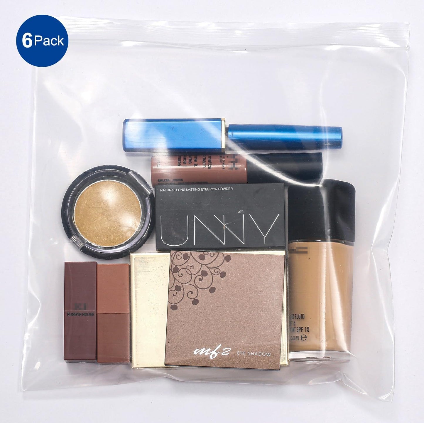 Airport Security Liquids Bags, 6 Pack 20 x 20cm Airline Approved Clear Bags for Hand Luggage