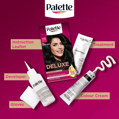 Deep Black confidence with Palette Deluxe Crème Colouration