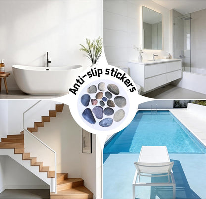 10 Pcs Non Slip Bath Stickers, Round Anti Slip Shower Stickers with Scraper, Self-Adhesive Safety Bathtub Treads for Bath Tub, Shower Room, Stairs and Slippery Surfaces (15cm Diameter)