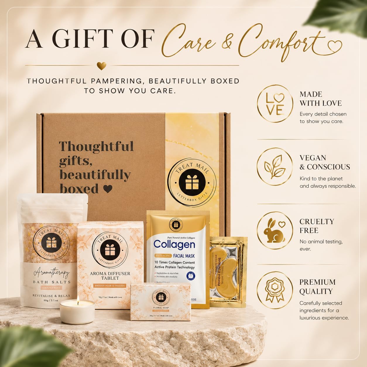 Birthday Pamper Gifts for Women | Relaxation Spa Bath Set &amp; Self Care Hamper | Hug in a Box Care Package For Mum, Friends, Sister, Wife | Wellbeing Gift For Mother’s Day &amp; Christmas