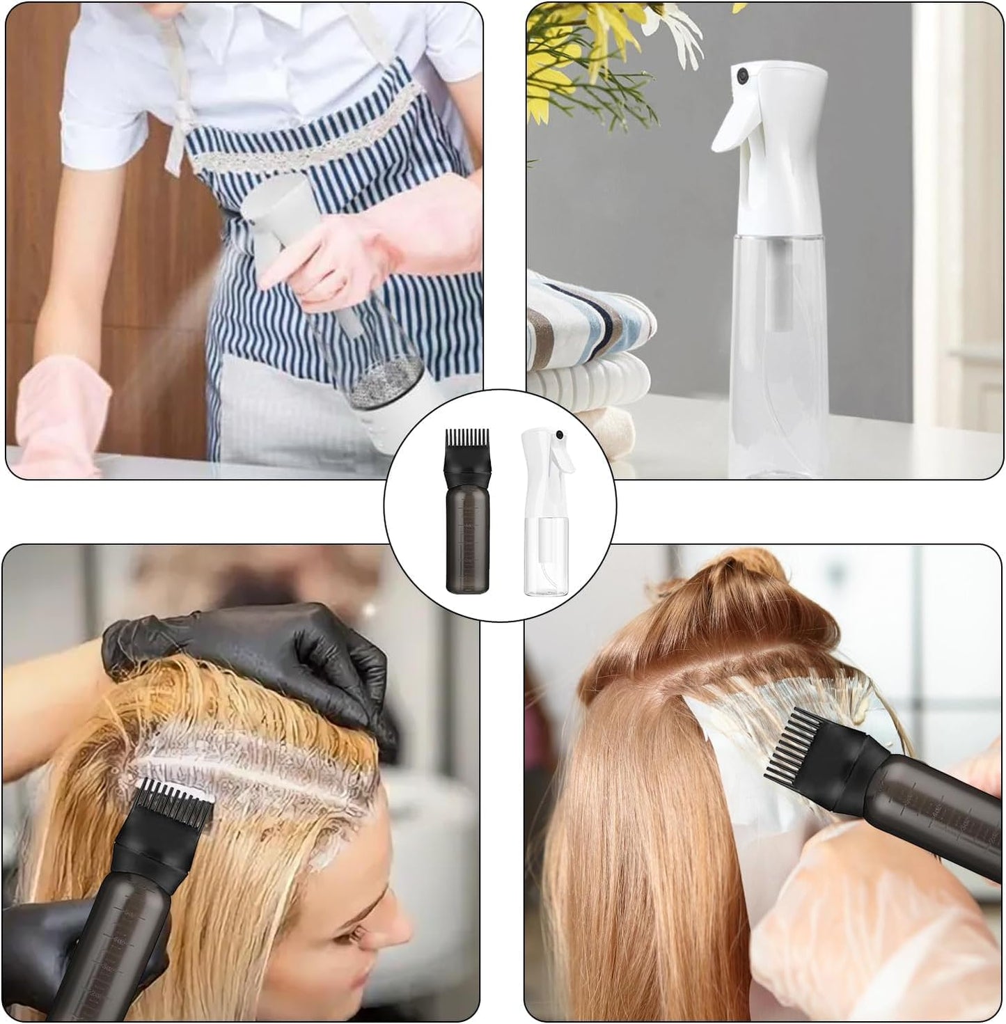 200ml Hair Oil Applicator Bottle,Spray Bottles for Hair Continuous Ultra Fine,Spray Bottle Hair for Curly,Root Comb Applicator Bottle for Hair Colouring and Conditioning