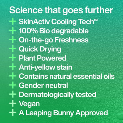 INEOS Skin Science Deo Wipes - 15 wipes - All Day + All Night Freshness + Protection - Geranium + Mint - On-the-go Freshness - With SkinActiv Cooling Tech™ - Plant Powered