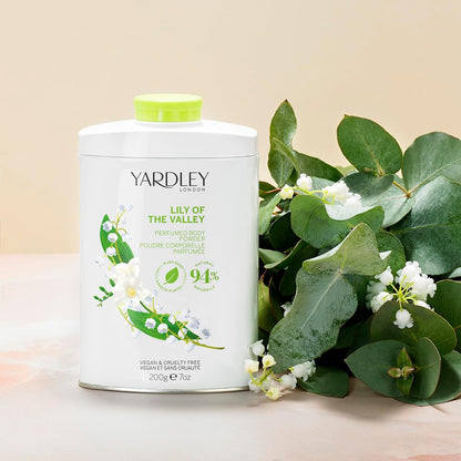 Yardley Lily of The Valley Perfumed Body Powder, Lily of The Valley Dusting Powder 200g