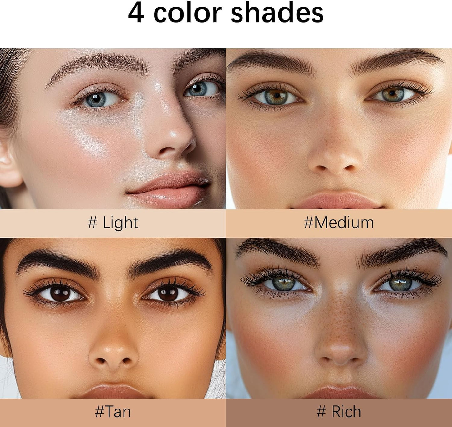 Body Coverage Perfector with SPF 30+, All-Over Complexion Perfector CC Cream, Full Coverage Foundation &amp; Concealer Cream, Waterproof, Long-Lasting for Shimmery Face &amp; Body (Light+brush)