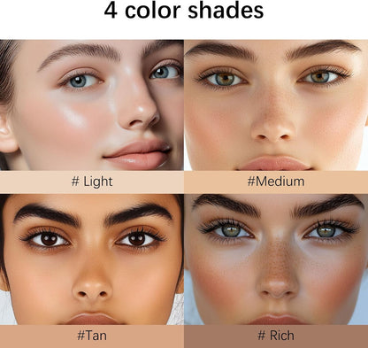Body Coverage Perfector with SPF 30+, All-Over Complexion Perfector CC Cream, Full Coverage Foundation &amp; Concealer Cream, Waterproof, Long-Lasting for Shimmery Face &amp; Body (Light+brush)