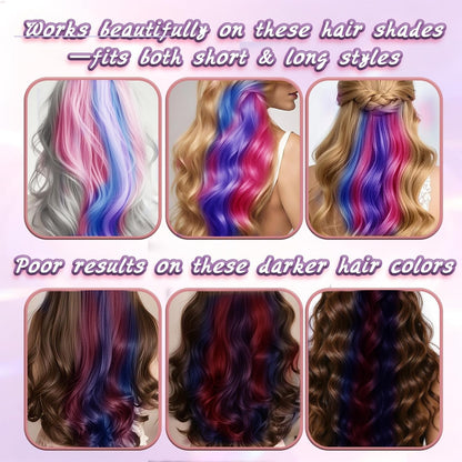 Hair Chalk Comb for Girls and Kids, 12 Colour Washable Temporary Hair Dye, Hair Colour Spray Makeup Kit, Easy to Use, Christmas Halloween Gifts for Girls