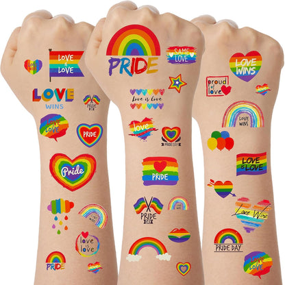 Rainbow Pride Makeup Kit - 1 Reusable Face Paint Sticks (100+ Uses) + 5 Tattoos | Gentle Formula for Sensitive Skin | LGBTQ+ Parade &amp; Festival Essentials