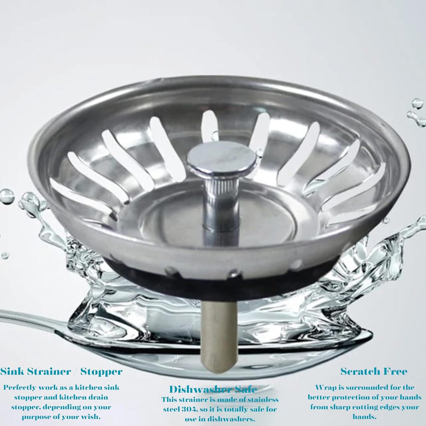 PROVIDE – 304 Stainless Steel Kitchen Thicken Sink Plug Strainer – Rust Free Kitchen Sink Strainer Replacement for Food and Hole Hair Catcher Hole Diameter 78mm