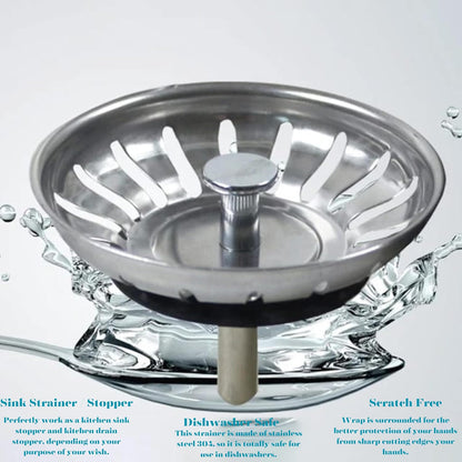 PROVIDE – 304 Stainless Steel Kitchen Thicken Sink Plug Strainer – Rust Free Kitchen Sink Strainer Replacement for Food and Hole Hair Catcher Hole Diameter 78mm