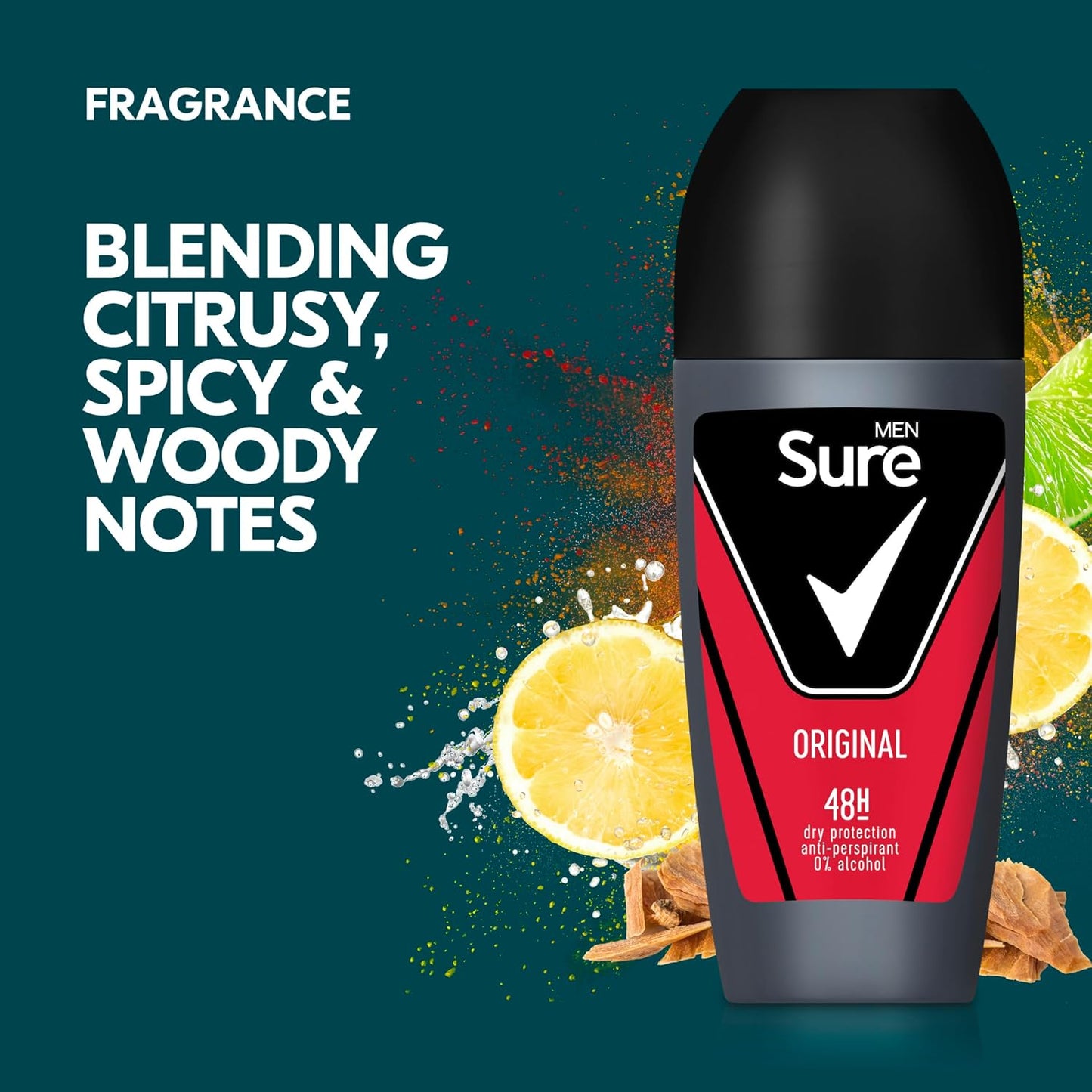 Sure Men Original Anti-Perspirant Roll On for 48 hour protection 6x 50 ml