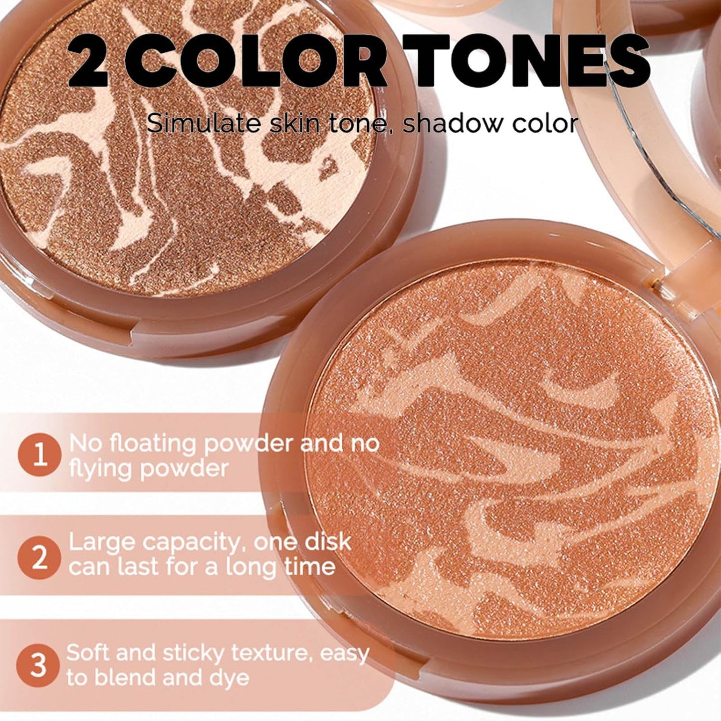 Baked Bronze Contour Cream,Face Contour Palette Powder,Long-Lasting | Mousse Texture | Three Dimensional Grooming | Ultra-Fine Lightweight | Easy to Sculpt the Face（01# 10G）