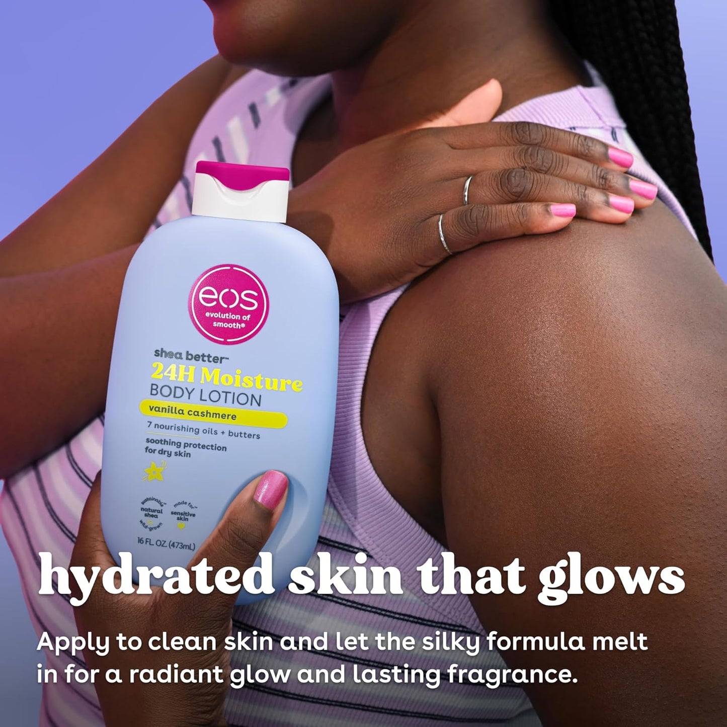 eos 24H Vanilla Cashmere Moisture Travel Body Lotion, Travel Essential, Toileteries, Mini Body Lotion, 70 ml
