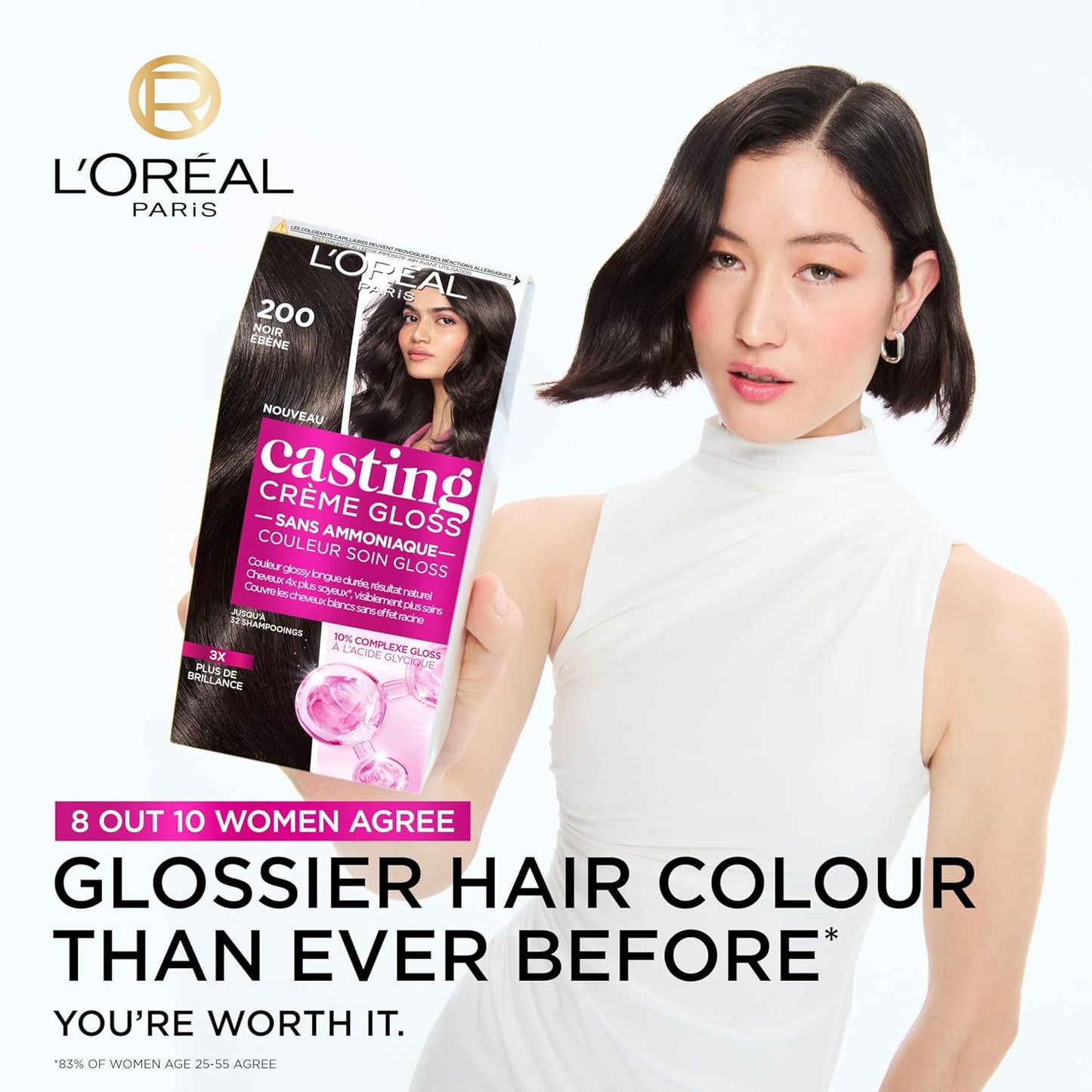 L'Oréal Paris Casting Crème Gloss, Semi-Permanent Hair Dye, Radiant &amp; Natural Colour, No-ammonia, Semi-Permanent Hair Colour Lasts 32 Washes, Shade: 210 Blue Black