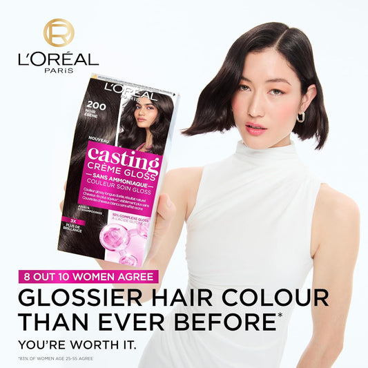 L'Oréal Paris Casting Crème Gloss, Semi-Permanent Hair Dye, Radiant &amp; Natural Colour, No-ammonia, Semi-Permanent Hair Colour Lasts 32 Washes, Shade: 210 Blue Black