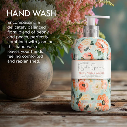 Baylis &amp; Harding Royale Garden Peach Peony &amp; Jasmine Hand Wash 500ml,pack of 6