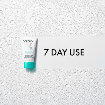 Vichy 7-Day Anti-Perspirant Cream, Long-Lasting Protection for Intense Perspiration and Odor Control, Suitable for Sensitive Skin, Alcohol-Free Targeted Treatment, 30ml