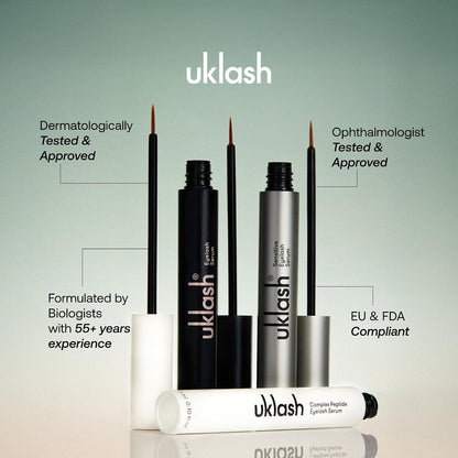 UKLASH Eyelash Growth Serum For Longer &amp; Fuller Lashes - 3ml. Clinically Proven Formula for Naturally Longer Lashes and Extensions. Vegan &amp; Cruelty-Free