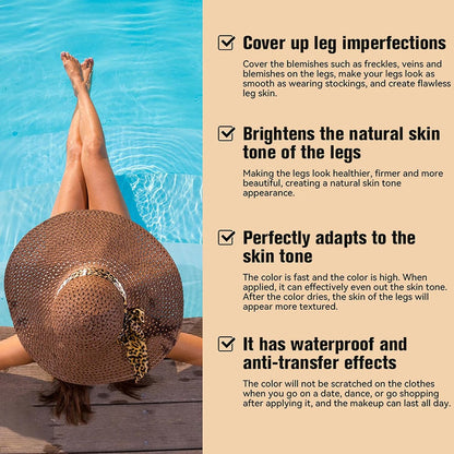 Waterproof Leg Makeup without Transfer, Tattoo Cover for Varicose Veins/Scars, Skin Perfecting Body Foundation, Balances Skin (#02)