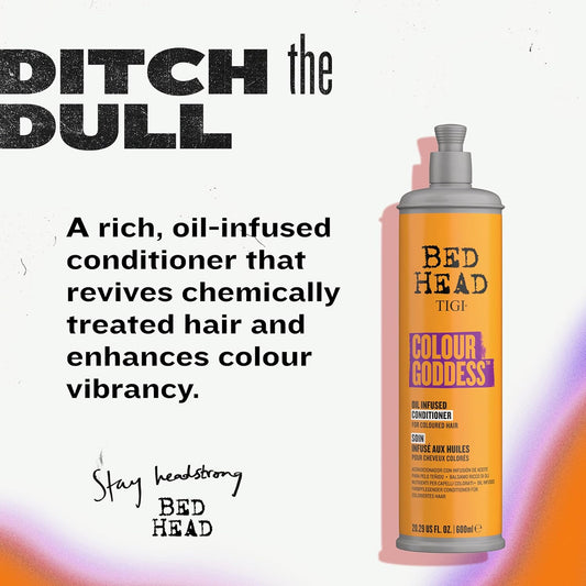 Bed Head by TIGI Colour Goddess Conditioner, For Coloured Hair with Sweet Almond, Coconut Oil &amp; Shea Butter, Moisturises &amp; Softens, 750ml