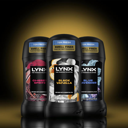 Lynx Fine Fragrance Collection Black Vanilla Premium Deodorant Stick Men's Deodorant with a vanilla, orange &amp; sandalwood fragrance for 72 hour odour protection 50 ml