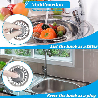 PROVIDE – 304 Stainless Steel Kitchen Thicken Sink Plug Strainer – Rust Free Kitchen Sink Strainer Replacement for Food and Hole Hair Catcher Hole Diameter 78mm
