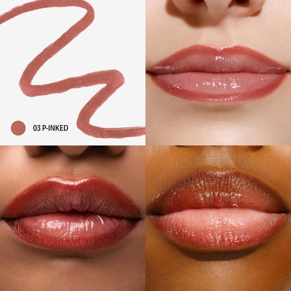 Sacheu Lip Liner STAY-N Peel Off Lip Stain - Long Lasting Waterproof Lip Tint with Hyaluronic Acid &amp; Vitamin E – Transfer Proof Matte Finish, Vegan &amp; Cruelty-Free (p-INKED)