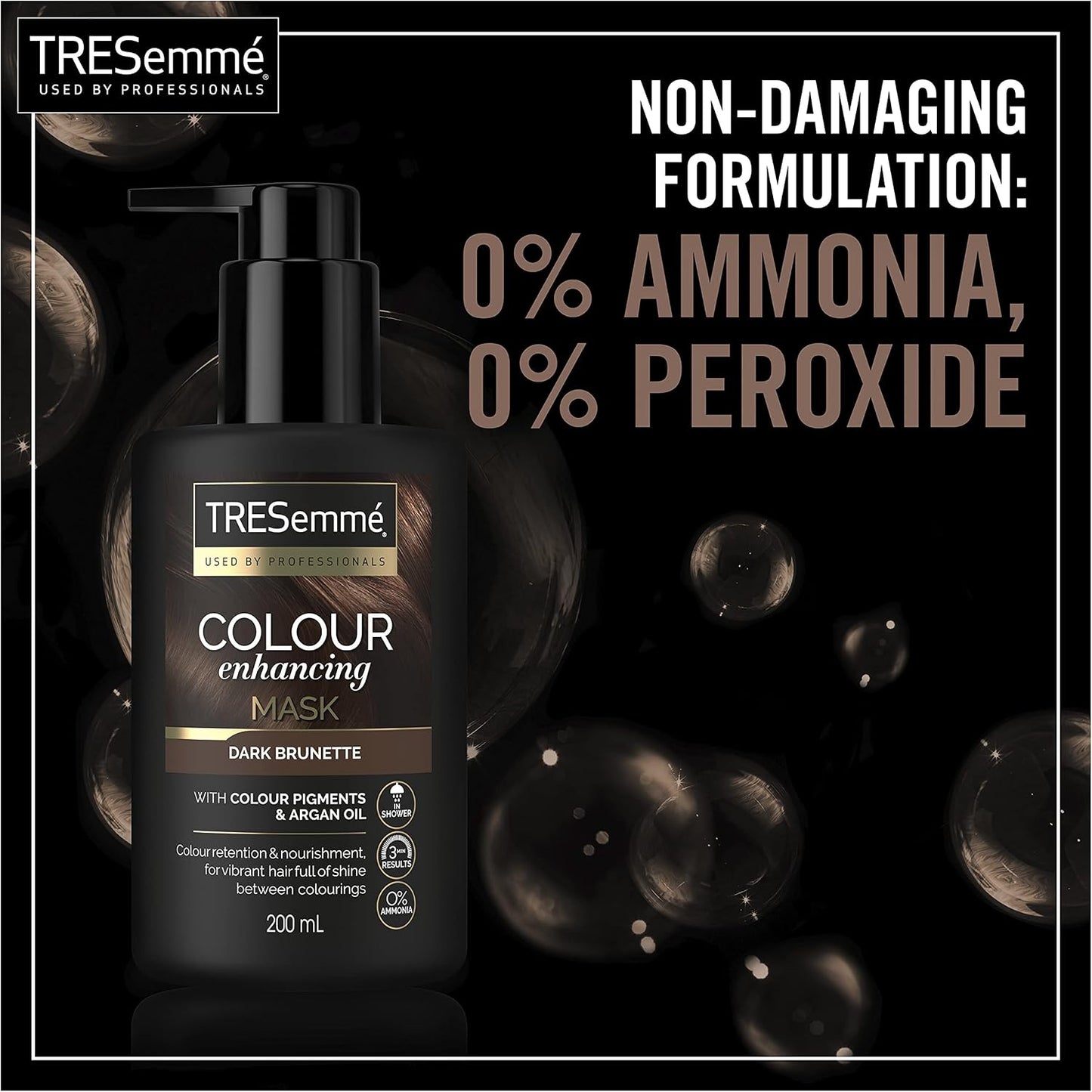 TRESemmé Dark Brunette Colour Enhancing Hair Mask with colour pigments &amp; argan oil for a vibrant colour with brilliant shine between colourings 200 ml