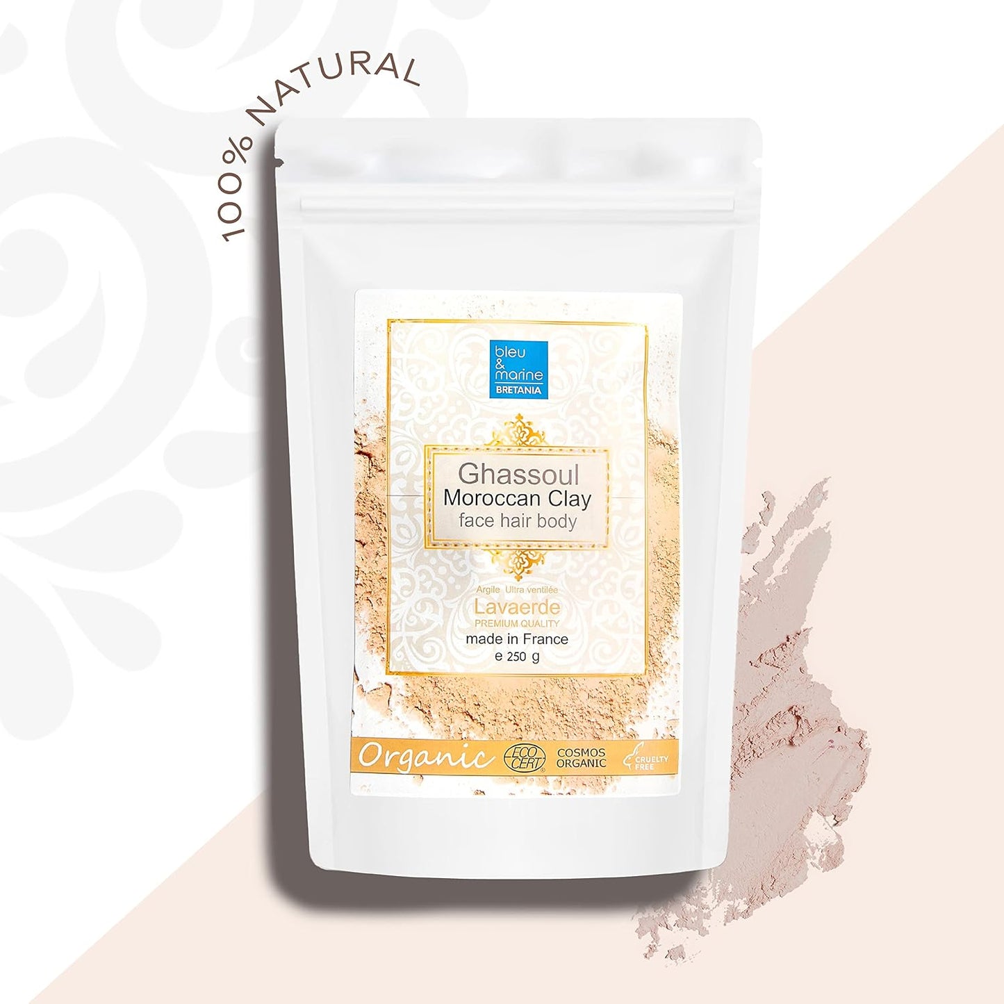 Pure &amp; 100% Natural Organic Ghassoul. Moroccan Volcanic Lava for Skin Care (Face and Body) and Hair Care (Natural Shampoo) Moroccan Rhassoul Clay - 1000 g 1 kg