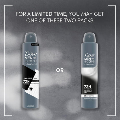 Dove Men+Care Advanced Invisible Dry Anti-Perspirant Aerosol Deodorant Spray with Triple Action technology &amp; ¼ moisturising cream for 72 hour sweat and odour protection 200 ml